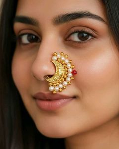 Stunning Moon Nose Pin