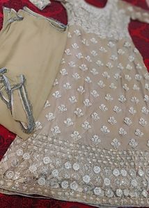 Heavy A Shape Dress With Lace Duppatta
