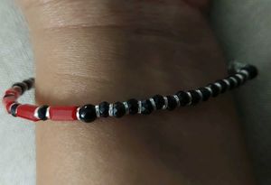 Gorgeous silver nazariya with red/black beads
