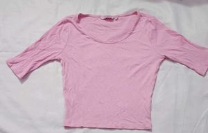 Cute Pink Ribbed Top