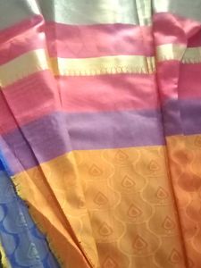 orange &amp; royal blue Saree