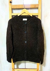Brown Knit Cardigan heavy wool size-40-42