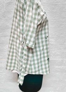 Checkered Embroidered Top