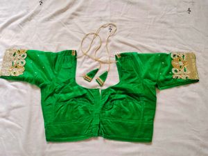 Green &amp; Gold Embroidered Saree