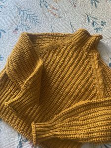 H&amp;M Mustard Knit Turtleneck Sweater