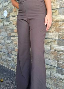 Brown Flare Leg Trousers
