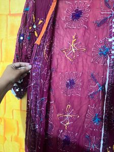 Embroidered Purple Kimono