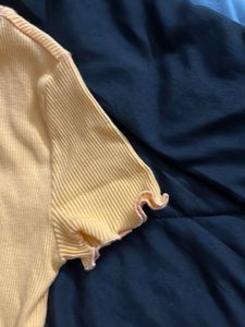 Cute Yellow Ribbed Top