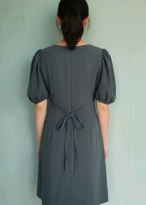 Elegant Grey V-Neck Dress