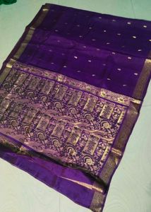 Dark Purple Colour Pure Kanchipattu Saree