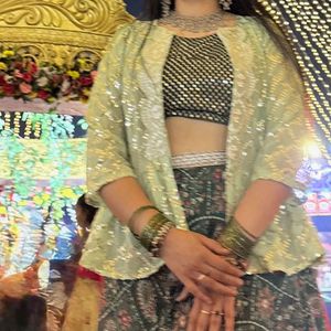 Green Lehenga Choli with Jacket