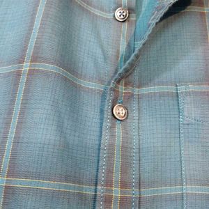 Louis Philippe Green Check Shirt