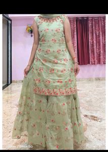 Floral Print Kurti with Lagging Pants