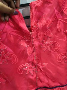 Beautiful Rose Net Frock