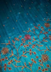 Beautiful Embroidery Flower Design Saree