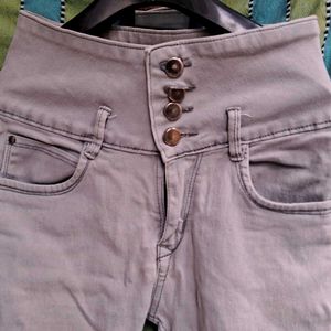 Grey Skinny-fit Jeans For Women