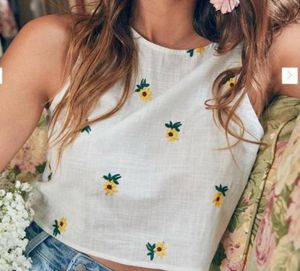 Floral Embroidered Crop Top