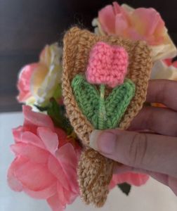 Crochet Flower Boquet Keychain