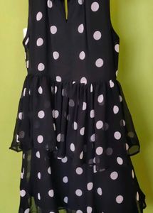 Polka Dots Flared Dress New With Tags