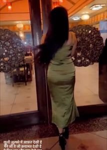Olive Green Satin Slip Dress