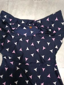 Cute Navy &amp; Pink Triangle Dress
