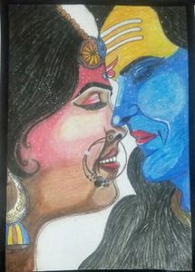 Shiva Shakti Pencil Art