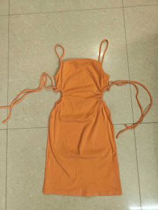 ZARA Orange Tie Strap Dress
