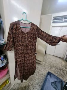 Brown Printed Kurti