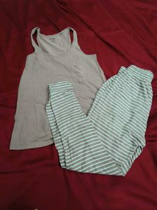 Tank Top & Striped Pajama Set