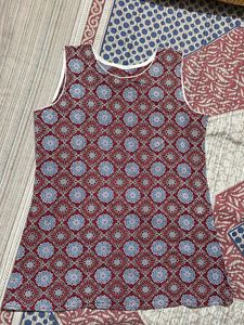 Printed Kurti with White Pants