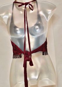 Maroon 🪡 Embroidered Bralette Y2k Style