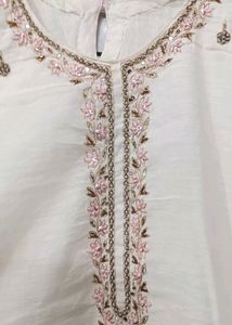 Embroidered Kurta With Design On Sleeve And Chalks