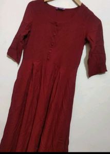 Maroon Anarkali Kurti Plazo Set For 30 Bust