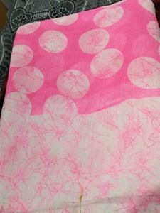 Pink &amp; White Polka Dot Fabric