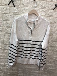 Striped Half-Zip Knit Top🕶️‼️