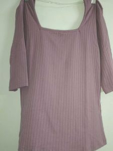 Mauve Square Neck Top -