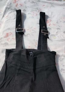 Black High-Waisted Overalls