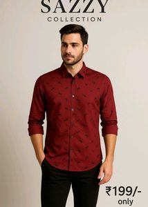 Stylish Maroon Printed Shirt