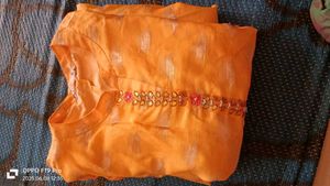 Orange Embroidered Blouse