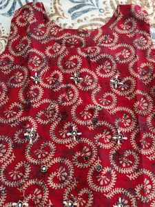 Red Printed Kurta