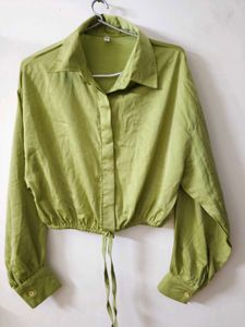 Green Cropped Shirt