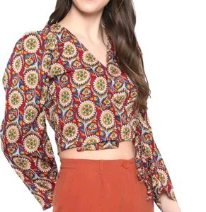 💥🆕️ Multicolour Tie UP Style Crop Top