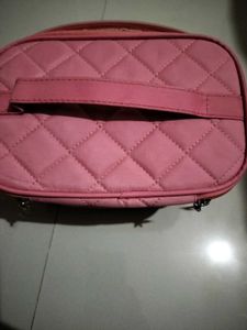 Quilted Pink Makeup Bag