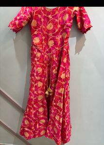 Elegant Floral Print Ethnic Gown