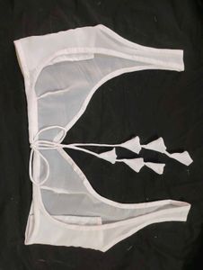 georgette sheer blouse backless