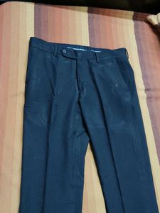 John Player Men Dark Grey Viscose Formal Trouser