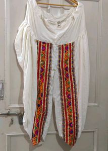 Off White Dhoti With Kurta For Navratri Festival