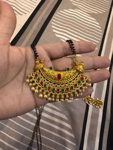 long mangalsutra with earrings