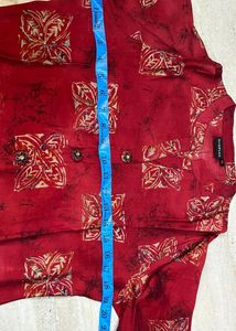 Formal Red Maroon Kurti With Pant
