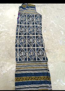 Blue &amp; White Print Sleeveless Top